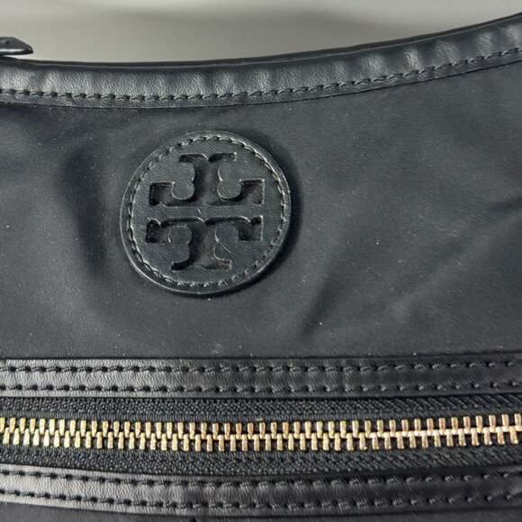 Authentic TORY BURCH Black Nylon Leather Shoulder Bag - Picture 4 of 15